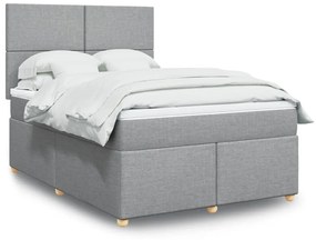 ΚΡΕΒΑΤΙ BOXSPRING ΜΕ ΣΤΡΩΜΑ ΑΝΟΙΧΤΟ ΓΚΡΙ 140X190 ΕΚ. ΥΦΑΣΜΑΤΙΝΟ 3293568