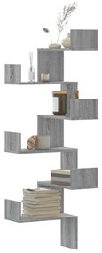 vidaXL Γωνιακή Ραφιέρα Τοίχου Γκρι Sonoma 45x45x147 εκ Επεξ. Ξύλο