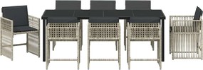 vidaXL Σέτ φαγητού για κήπο 9 pcs Ανοιχτό γκρι