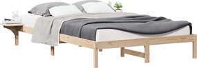vidaXL Κρεβατοκάμαρα με Πλαϊνά Τραπέζια Φυσικό 140 x 220 cm