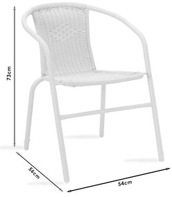 Τραπεζαρία Watson-Obbi σετ 3τεμ pe καφέ-μέταλλο 70x70x70εκ