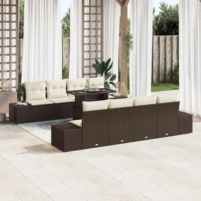 vidaXL Σετ Καναπέ Κήπου 7 pcs Καφέ και κρεμ 100 x 55 x 73 εκ