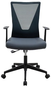 Καρέκλα γραφείου διευθυντή Ghost pakoworld με ύφασμα mesh χρώμα μαύρο - γκρι