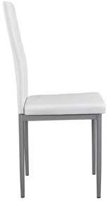 Καρέκλα LADY Μεταλλική με Κάθισμα PU Λευκό 40x48x95εκ. 4αδα 40x48x95 εκ.