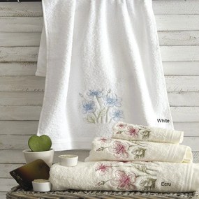 Πετσέτες Kasos (Σετ 3τμχ) Ecru Ρυθμός Towels Set 80x150cm 100% Βαμβάκι