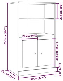 Ντουλάπι Αρτισιανή Δρυς 60x35,5x103,5 εκ από Επεξεργασμένο Ξύλο - Καφέ