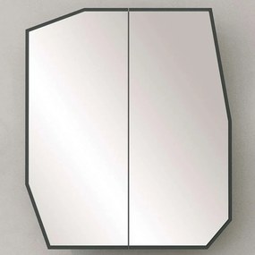 Καθρέπτης Μπάνιου Με Ντουλάπι Quartz 552NOS1219 60x12x70cm Black Mdf, Glass