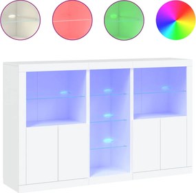 vidaXL Μπουφές με Φώτα LED Λευκός 162 x 37 x 100 εκ.