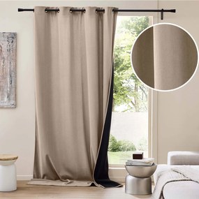 Θερμομονωτική Κουρτίνα Βελουτέ (140x260) Με Τρουκς L-C Madison Noisette 1612801