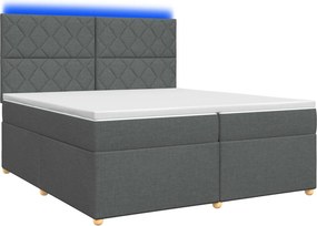 vidaXL Κρεβάτι box spring με στρώμα Σκούρο Γκρι 200 x 200 cm Ύφασμα