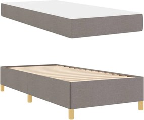 vidaXL Σκελετός Κρεβατιού με στρώμα Taupe 90 x 190 cm ύφασμα