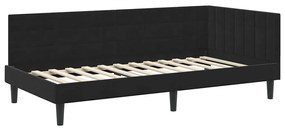 vidaXL Κρεβάτι Γωνίας με κεφαλάρι Μαύρο 100 x 200 cm Βελούδο