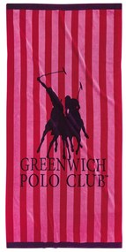 3857 ΠΕΤΣΕΤΑ ΘΑΛΑΣΣΗΣ 90Χ180 GREENWICH POLO CLUB ΚΟΚΚΙΝΟ-ΡΟΖ