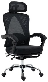 Καρέκλα γραφείου διευθυντή με υποπόδιο Titan pakoworld Premium Quality ύφασμα-mesh χρώμα μαύρο