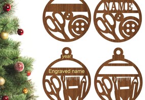 Intra απο ξύλο plywood 3mm-4mm πάχος Τέχνη και Ράψιμο Χριστουγεννιάτικων Στολίδι 2 Δίασταση 3x3 cm INTRAFABR-77137703