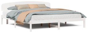 vidaXL Σκελετός Κρεβατιού Λευκό 200 x 200 cm Μασίφ ξύλο πεύκου