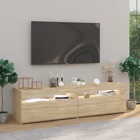 vidaXL Έπιπλο Τηλεόρασης με LED 2 τεμ. Sonoma Δρυς 75 x 35 x 40 εκ.