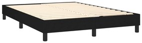 vidaXL Κρεβάτι Boxspring με Στρώμα &amp; LED Μαύρο 140x200 εκ. Υφασμάτινο