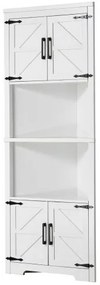 VEVOR 68&quot; Corner Storage Cabinet with 4 Wooden Doors &amp; Adjustable Shelves White
