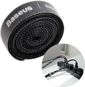 Baseus Tool Rainbow Circle Hook and Loop Straps / Velcro ταινία οργάνωσης καλωδίου velcro 1m Μαύρο (ACMGT-E01)