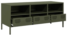 vidaXL Έπιπλο Τηλεόρασης Λαδί 101,5x39x43,5 εκ. Ατσάλι Ψυχρής Έλασης