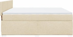 vidaXL Κρεβάτι Boxspring με Στρώμα Κρεμ 180x200 εκ. Υφασμάτινο