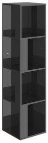 vidaXL Ντουλάπι Γωνία Γυαλ. Γκρι 33 x 33 x 132 εκ. από Μοριοσανίδα