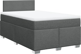 vidaXL Κρεβάτι Boxspring με Στρώμα Σκούρο Γκρι 120x190 εκ Υφασμάτινο