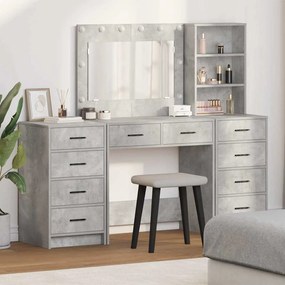 vidaXL Τραπέζι περιποίησης με συρτάρι 3 pcs Γκρι 40 x 41 x 135 εκ.
