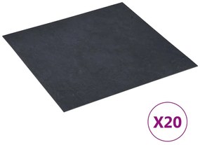 vidaXL Δάπεδο Αυτοκόλλητο Μαύρο με Όψη Μάρμαρου 20 τεμ 1,86 μ² από PVC