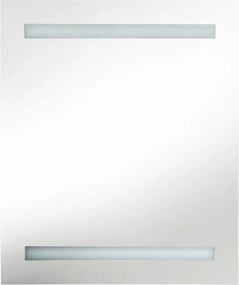 vidaXL Καθρέφτης Μπάνιου με Ντουλάπι &amp; LED Λευκό και Δρυς 50x14x60 εκ.