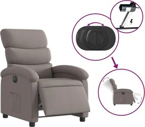 vidaXL Πολυθρόνα Ανακλινόμενη Ηλεκτρική Taupe Υφασμάτινη