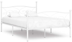Πλαίσιο Κρεβατιού με Τελάρο Λευκό 160 x 200 εκ. Μεταλλικό