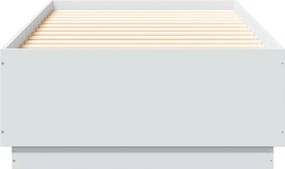 vidaXL Πλαίσιο Κρεβατιού με LED Λευκό 90 x 200 εκ. Επεξεργ. Ξύλο