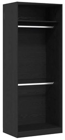 vidaXL Ντουλάπι Μαύρη Οξυά 80 x 50 x 200 εκ. Επεξεργασμένο ξύλο