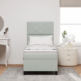 vidaXL Κρεβάτι Box Spring με Στρώμα Ανοιχτό Γκρι 80x200 εκ Βελούδο
