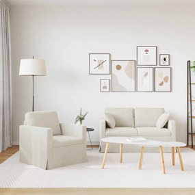 vidaXL Καναπές 2 pcs Κρεμ