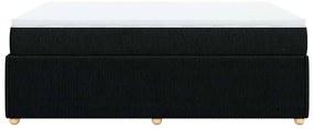vidaXL Κρεβάτι Boxspring με Στρώμα Μαύρο 140x190 εκ. Υφασμάτινο
