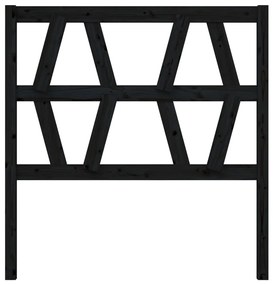 vidaXL Κεφαλάρι Κρεβατιού Μαύρο 81 x 4 x 100 εκ. από Μασίφ Ξύλο Πεύκου