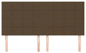 vidaXL Κεφαλάρια Κρεβατιού 4 τεμ. Σκ. Καφέ 100x5x78/88 εκ. Υφασμάτινο