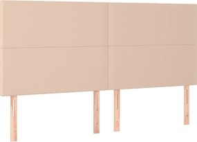 vidaXL Κρεβάτι Boxspring με Στρώμα Καπουτσίνο 160x200εκ.από Συνθ.Δέρμα
