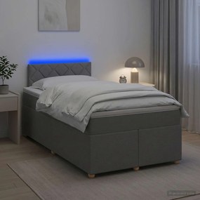 vidaXL Κρεβάτι box spring με στρώμα Ανοιχτό γκρι 120 x 190 cm Ύφασμα