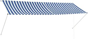 vidaXL Τέντα Συρόμενη Μπλε / Λευκό 350 x 150 εκ.