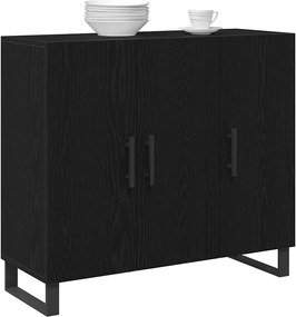 vidaXL Πλαϊνό γραφείο Μαύρη Οξυά 90 x 34 x 80 εκ. Επεξεργασμένο ξύλο