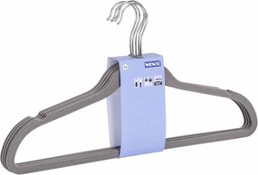 Κρεμάστρες Ρούχων (Σετ 5τμχ) Wenko Flocked Grey 64101100