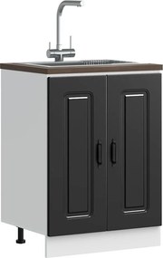 vidaXL Ντουλάπι βάσης νεροχύτη Kalmar Μαύρο 60x46x81,5 εκ. Επεξ. Ξύλο
