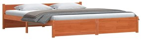 vidaXL Σκελετός Κρεβατιού Καφέ κεριού 180 x 200 cm Μασίφ ξύλο πεύκου
