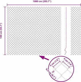 vidaXL Συρματόπλεγμα με Σκυρόδεμα 10 x 1,4 μ. (Π x Υ)