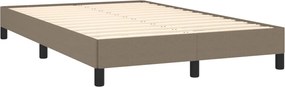 vidaXL Κρεβάτι Boxspring με Στρώμα Taupe 120x190 εκ. Υφασμάτινο