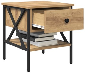 vidaXL Κομοδίνα 2 τεμ από μασίφ δρυ 40x42x45 εκ